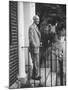 Supreme Court Justice Hugo L. Black Standing on a Pourch-null-Mounted Premium Photographic Print