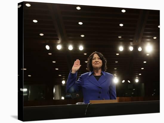 Supreme Court Nominee Sonia Sotomayor is Sworn in on Capitol Hill in Washington-null-Stretched Canvas