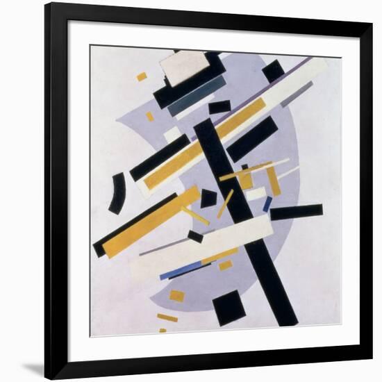 Supremus No. 58 Dynamic Composition in Yellow and Black, 1916-Kasimir Malevich-Framed Giclee Print