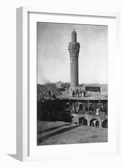 Suq Al-Ghazl Minaret, Baghdad, Iraq, 1917-1919-null-Framed Giclee Print