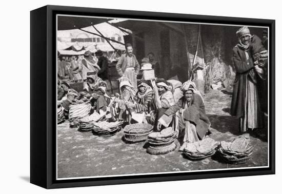 Suq El Khubur, a Native Bread Market, Baghdad, Iraq, 1925-A Kerim-Framed Stretched Canvas