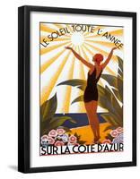 Sur la Cote d'azur-Roger Broders-Framed Art Print