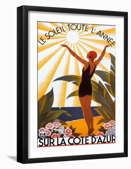 Sur la Cote d'azur-Roger Broders-Framed Art Print