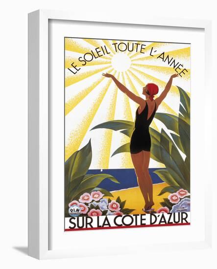 Sur la Cote D'Azur-Roger Broders-Framed Giclee Print