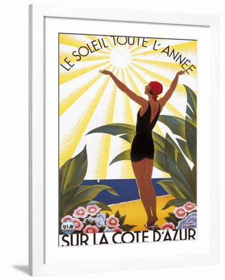 Sur la Cote d'azur-Roger Broders-Framed Art Print