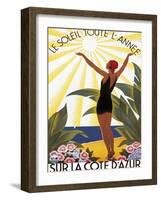 Sur la Cote d'azur-Roger Broders-Framed Art Print