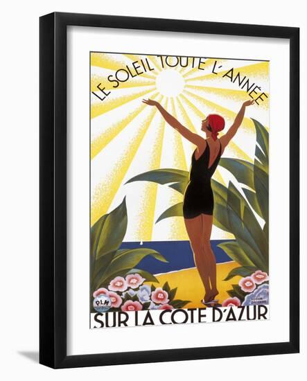 Sur la Cote d'azur-Roger Broders-Framed Art Print