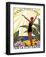Sur la Cote d'azur-Roger Broders-Framed Art Print