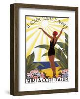 Sur la Cote d'azur-Roger Broders-Framed Art Print