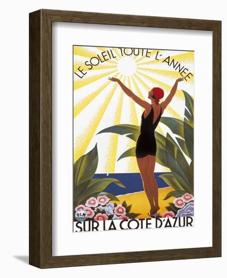 Sur la Cote d'azur-Roger Broders-Framed Art Print