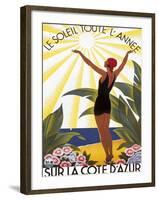 Sur la Cote d'azur-Roger Broders-Framed Art Print