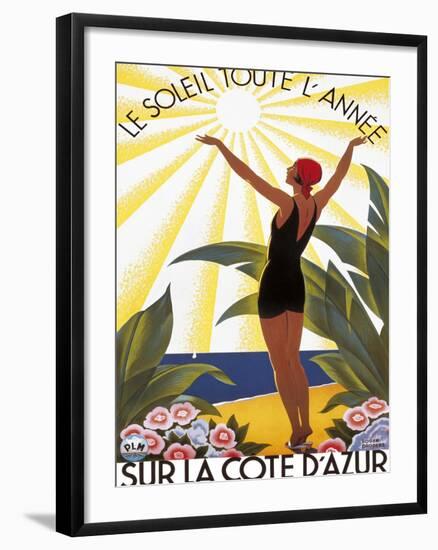 Sur la Cote d'azur-Roger Broders-Framed Art Print