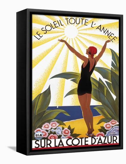 Sur la Cote D'Azur-Roger Broders-Framed Stretched Canvas
