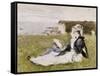 Sur la falaise-Berthe Morisot-Framed Stretched Canvas