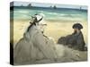 Sur la plage-Edouard Manet-Stretched Canvas