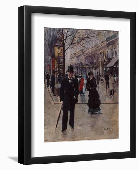 Sur le boulevard-Jean Béraud-Framed Premium Giclee Print