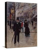 Sur le boulevard-Jean Béraud-Stretched Canvas