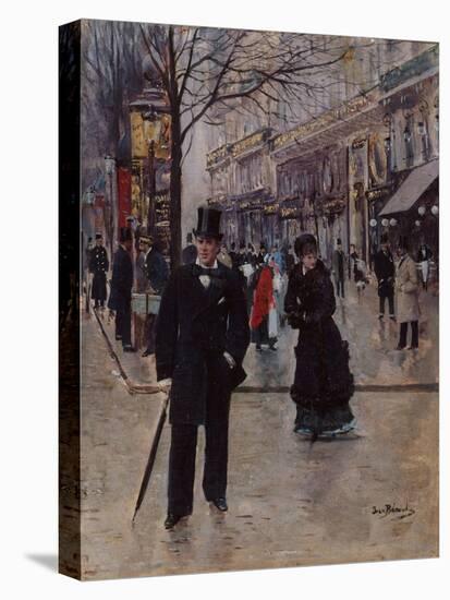 Sur le boulevard-Jean Béraud-Stretched Canvas