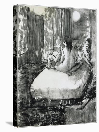 Sur le lit-Edgar Degas-Stretched Canvas