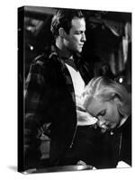 Sur les quais On The Waterfront d' EliaKazan with Eva Marie Saint and Marlon Brando, 1954 Oscar, 19-null-Stretched Canvas