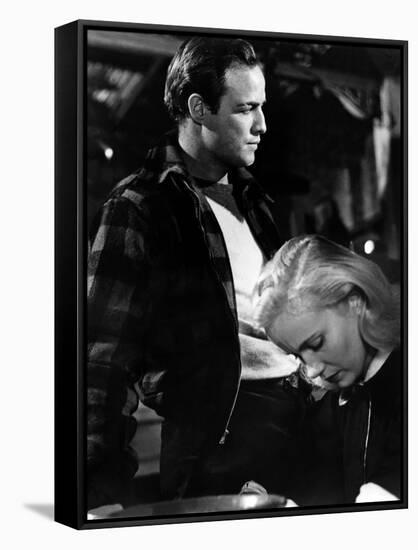 Sur les quais On The Waterfront d' EliaKazan with Eva Marie Saint and Marlon Brando, 1954 Oscar, 19-null-Framed Stretched Canvas