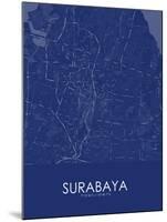 Surabaya, Indonesia Blue Map-null-Mounted Poster