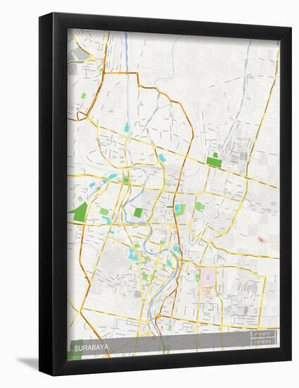 Surabaya, Indonesia Map-null-Framed Poster