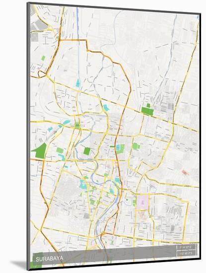 Surabaya, Indonesia Map-null-Mounted Poster