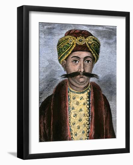 Suraja Dowlah, Nawab of Bengal Who Imprisoned 46 Englishmen in Black Hole of Calcutta, 1756-null-Framed Giclee Print