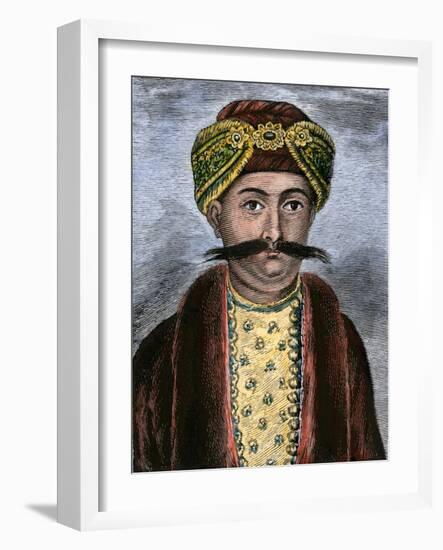 Suraja Dowlah, Nawab of Bengal Who Imprisoned 46 Englishmen in Black Hole of Calcutta, 1756-null-Framed Giclee Print