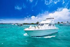 Luxury Yatch in Beautiful Ocean-SurangaWeeratunga-Stretched Canvas