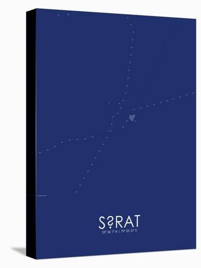 Surat, India Blue Map-null-Stretched Canvas