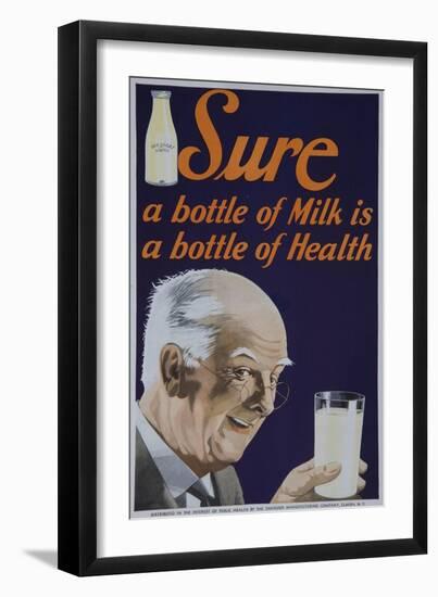 Sure a Bottle of Milk Is a Bottle of Health Poster-null-Framed Giclee Print