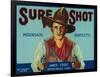 Sure Shot Pear Crate Label - Potter Valley, CA-Lantern Press-Framed Art Print