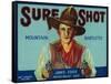 Sure Shot Pear Crate Label - Potter Valley, CA-Lantern Press-Framed Stretched Canvas