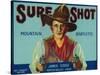 Sure Shot Pear Crate Label - Potter Valley, CA-Lantern Press-Stretched Canvas