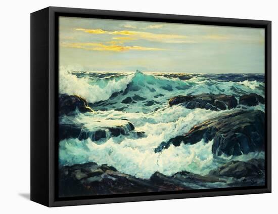 Surf and Headlands-Frederick Judd Waugh-Framed Stretched Canvas