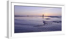 Surf Angler on the Beach, Evening Mood, Praia D'El Rey-Axel Schmies-Framed Photographic Print