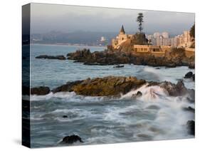 Surf at Playa Los Artistas, Wulff Castel and Resort Hotels, Vina Del Mar, Chile-Scott T^ Smith-Stretched Canvas