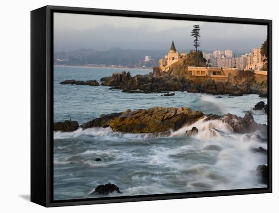 Surf at Playa Los Artistas, Wulff Castel and Resort Hotels, Vina Del Mar, Chile-Scott T^ Smith-Framed Stretched Canvas