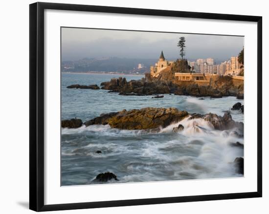 Surf at Playa Los Artistas, Wulff Castel and Resort Hotels, Vina Del Mar, Chile-Scott T^ Smith-Framed Photographic Print