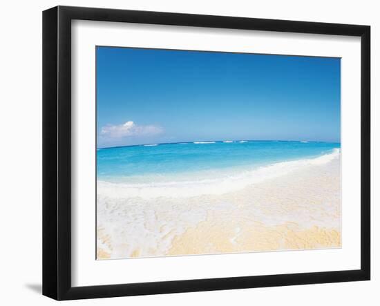 Surf at Seashore And Blue Sky in Background-null-Framed Photographic Print