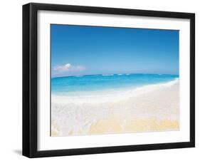 Surf at Seashore And Blue Sky in Background-null-Framed Photographic Print