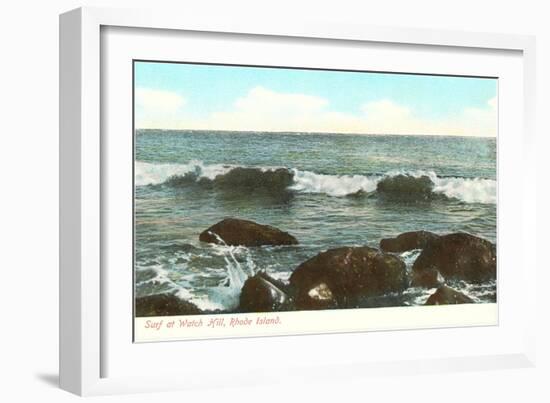 Surf at Watch Hill, Rhode Island-null-Framed Art Print