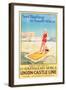 Surf Bathing in South Africa-null-Framed Art Print