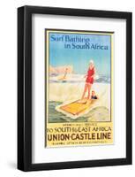 Surf Bathing in South Africa-null-Framed Art Print