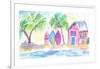 Surf Beach Bar with Boards in Key West-M. Bleichner-Framed Art Print