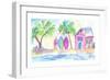 Surf Beach Bar with Boards in Key West-M. Bleichner-Framed Art Print