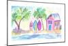 Surf Beach Bar with Boards in Key West-M. Bleichner-Mounted Art Print