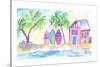 Surf Beach Bar with Boards in Key West-M. Bleichner-Stretched Canvas